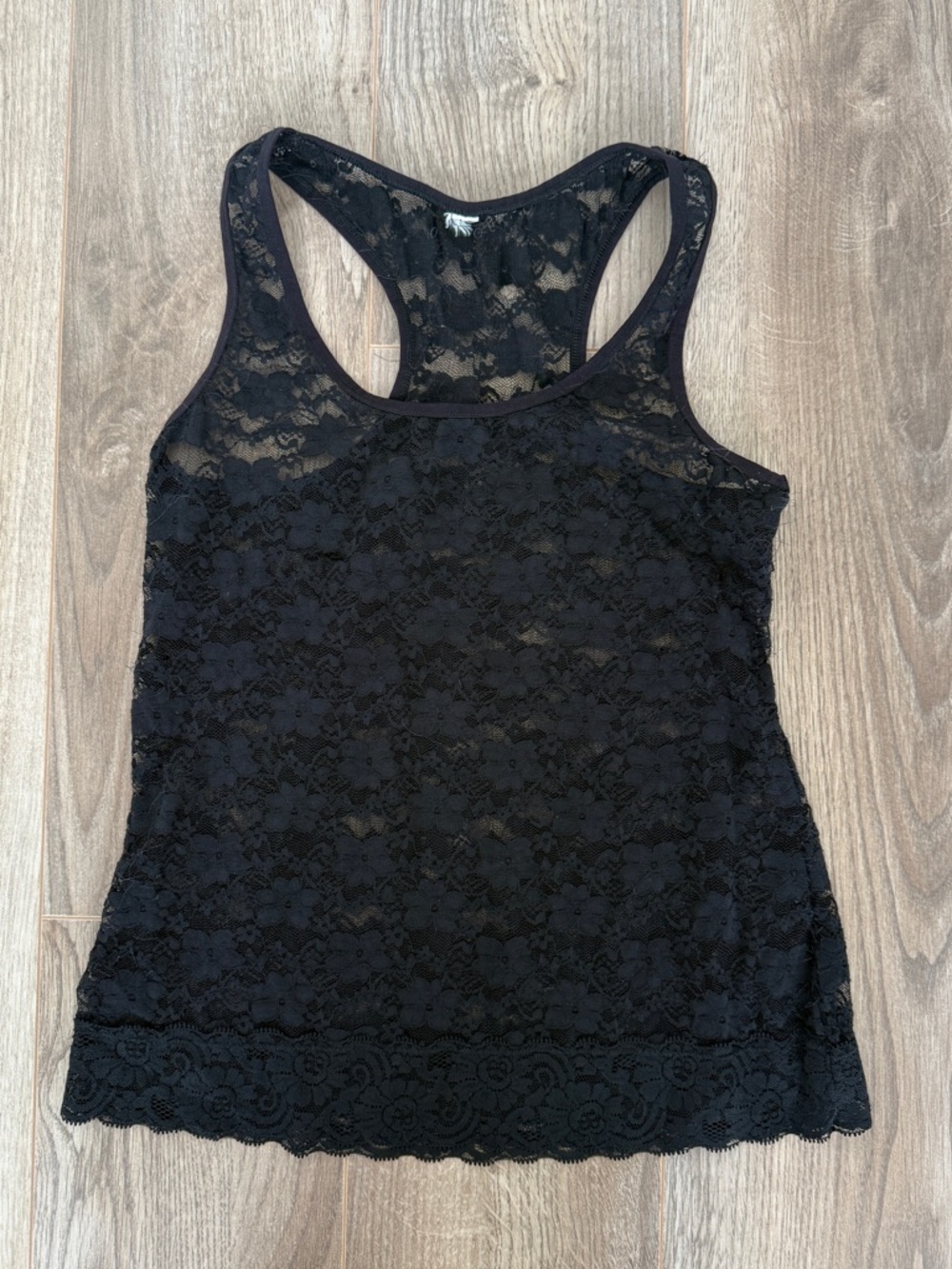 Black Lace Racerback Tank Top